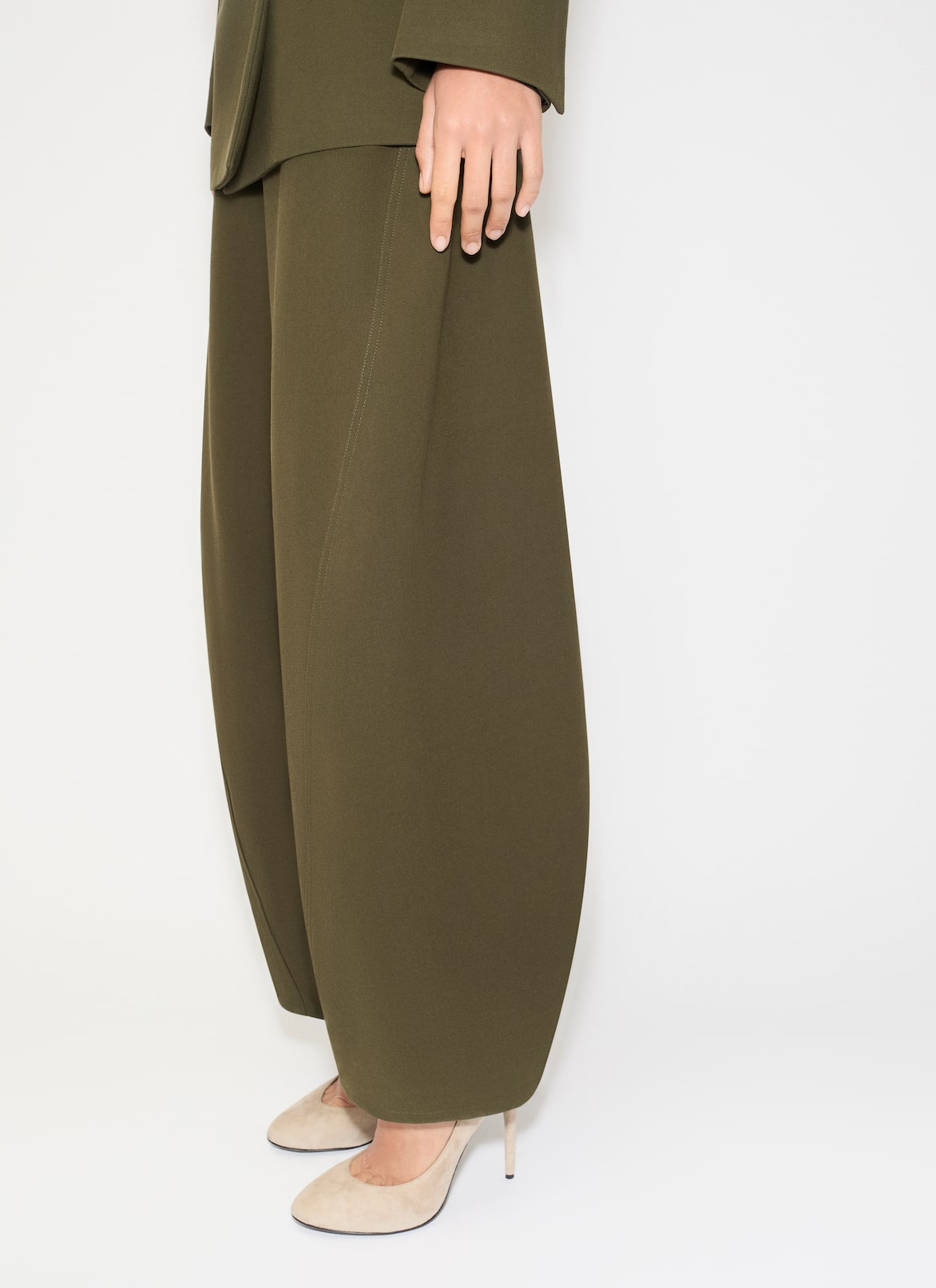 DOUBLE COTTON ROUND PANTS ALAÏA DARK GREEN DOUBLE COTTON ROUND PANTS